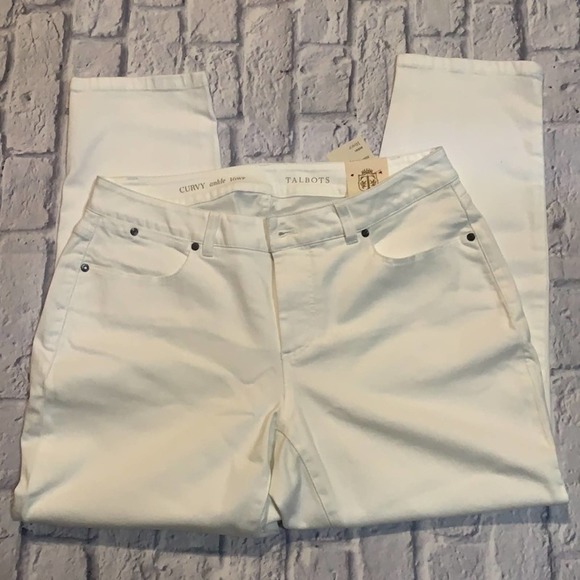 Talbots 16WP White Jeans - Slim Ankle - Curvy Plus Size - Picture 2 of 5